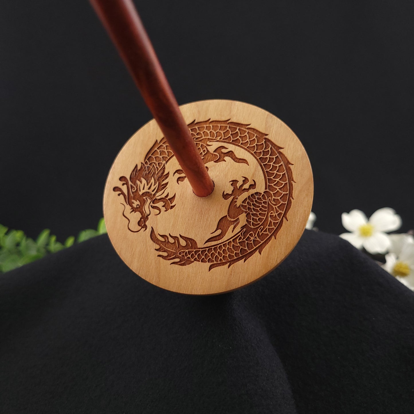 Full Size Engraved Cherry Pu Yok Spindle