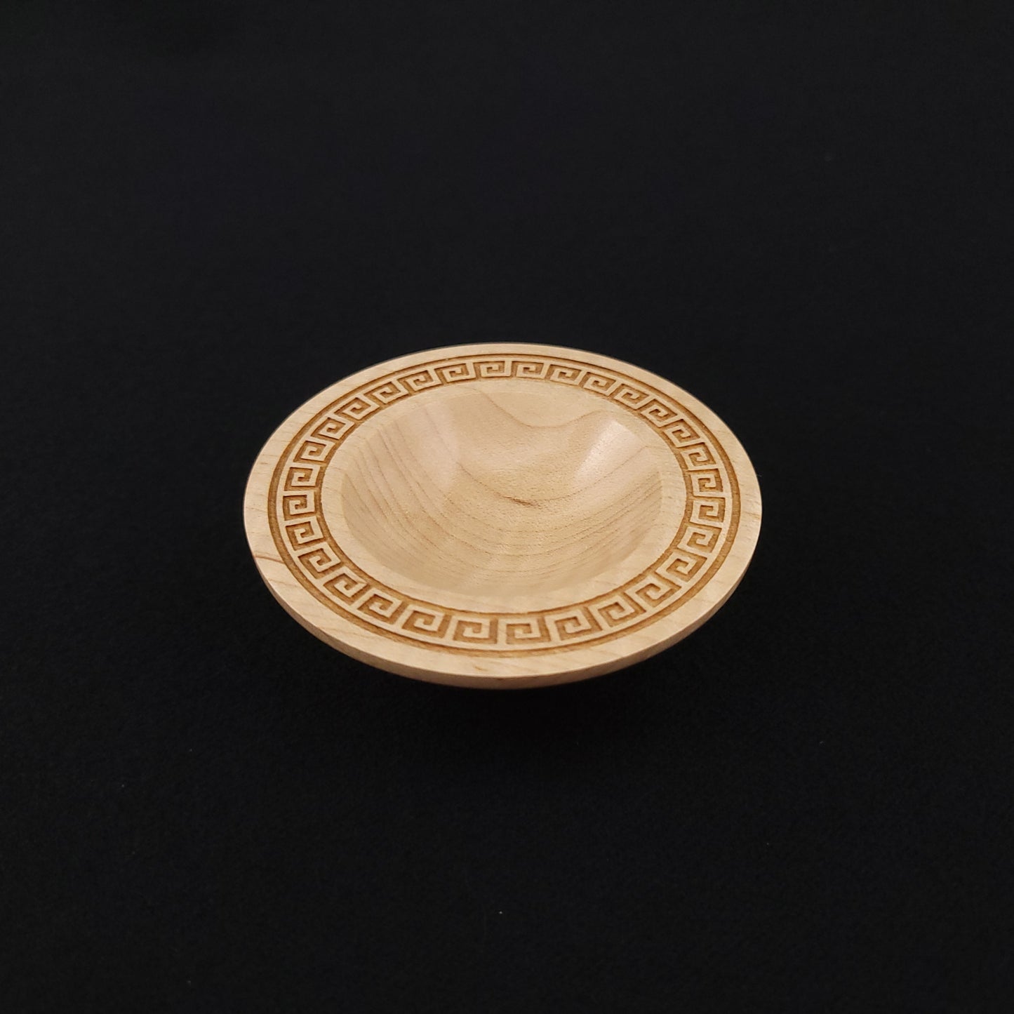Engraved Tiger Stripe Maple Spindle Bowl
