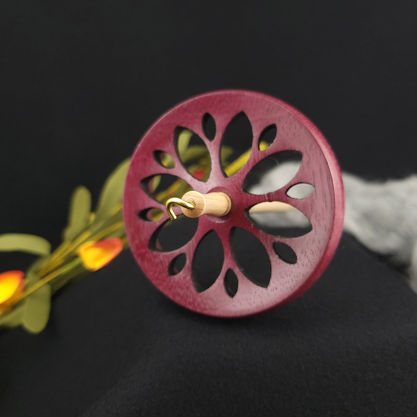 Large Purpleheart Top Whorl Spindle