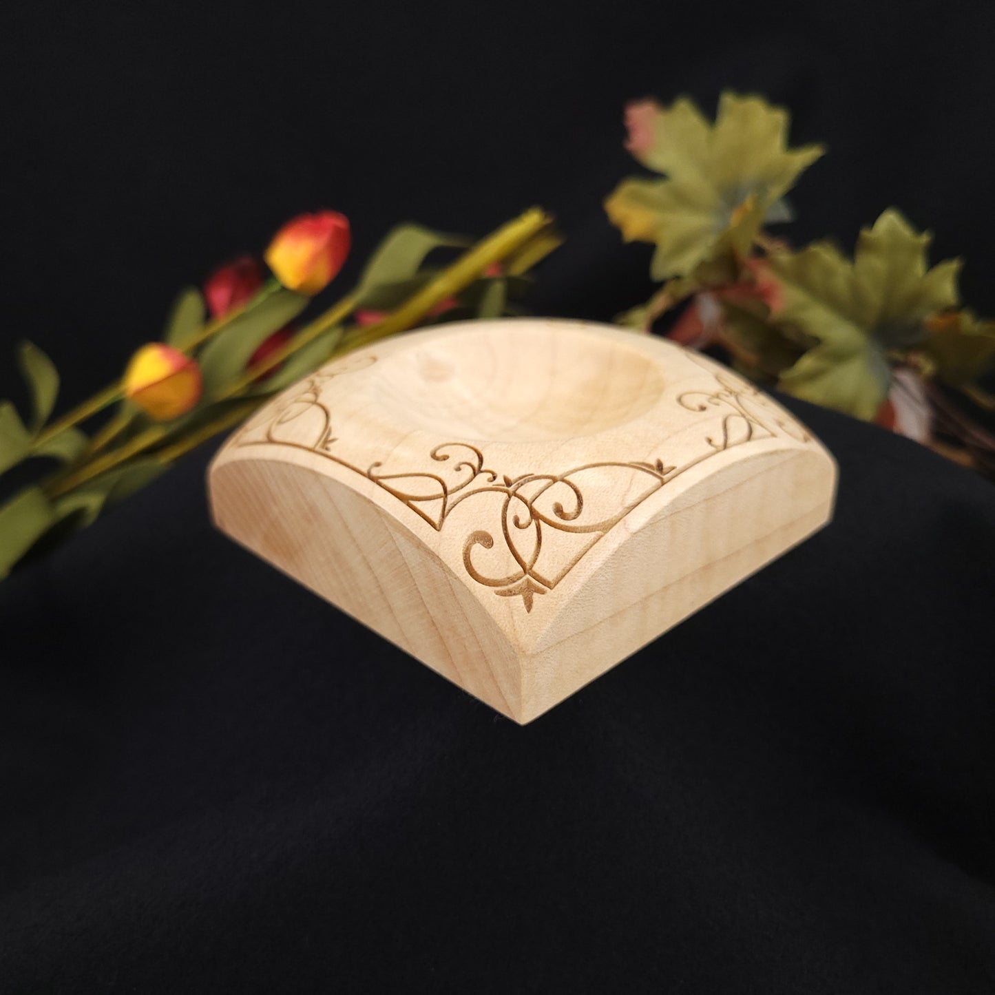 Tiger Stripe Maple Spindle Bowl