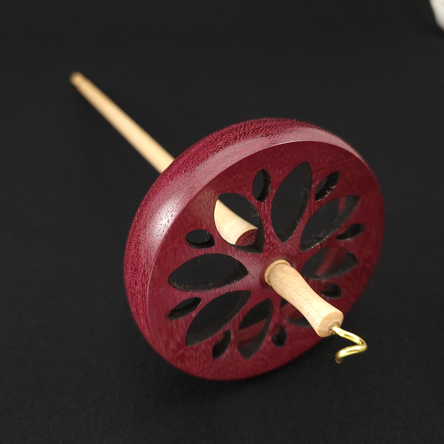 Large Purpleheart Top Whorl Spindle