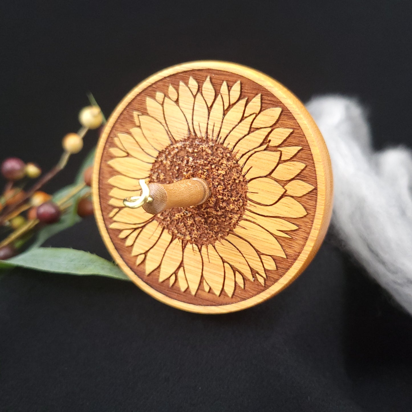 Large Osage Orange Top Whorl Spindle