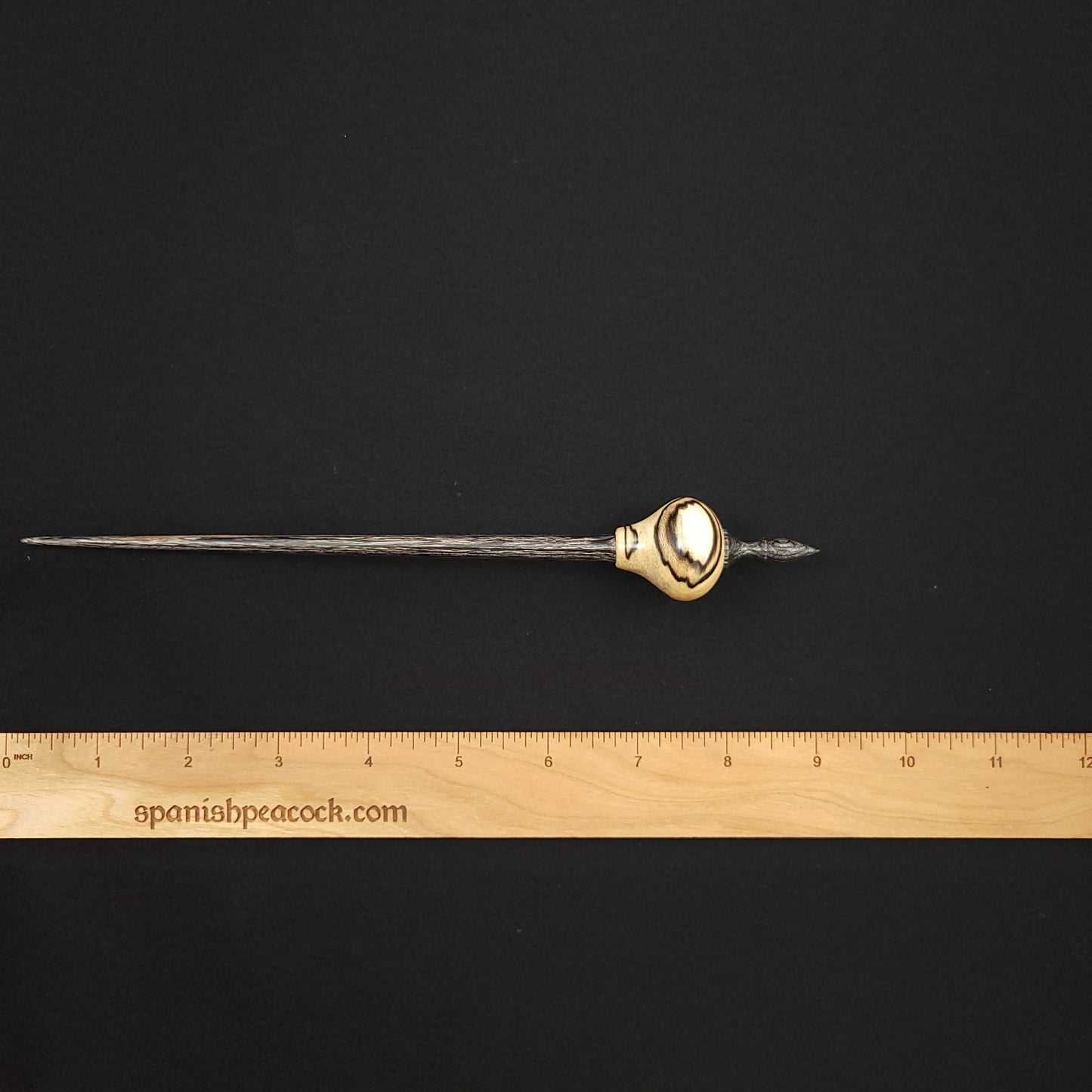 Pocket Size Spalted Holly Bead Spindle