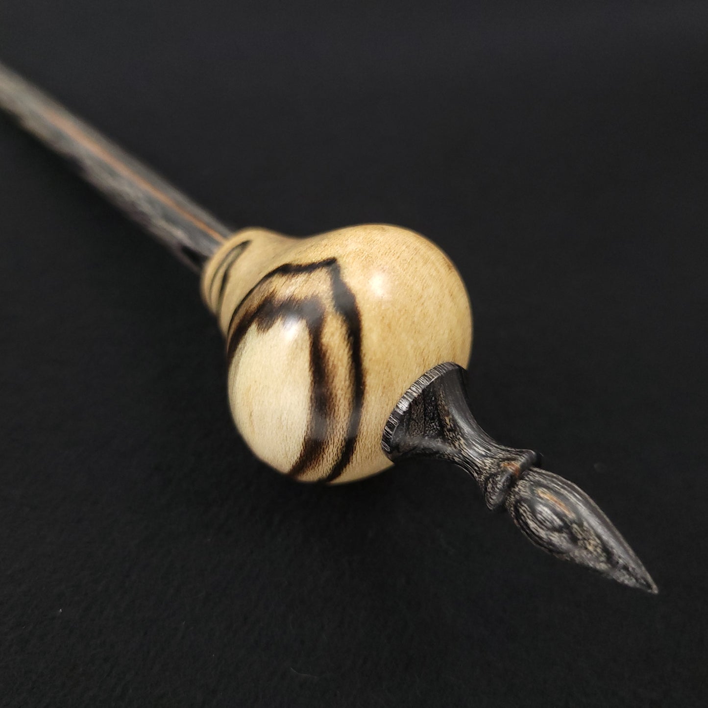 Pocket Size Spalted Holly Bead Spindle