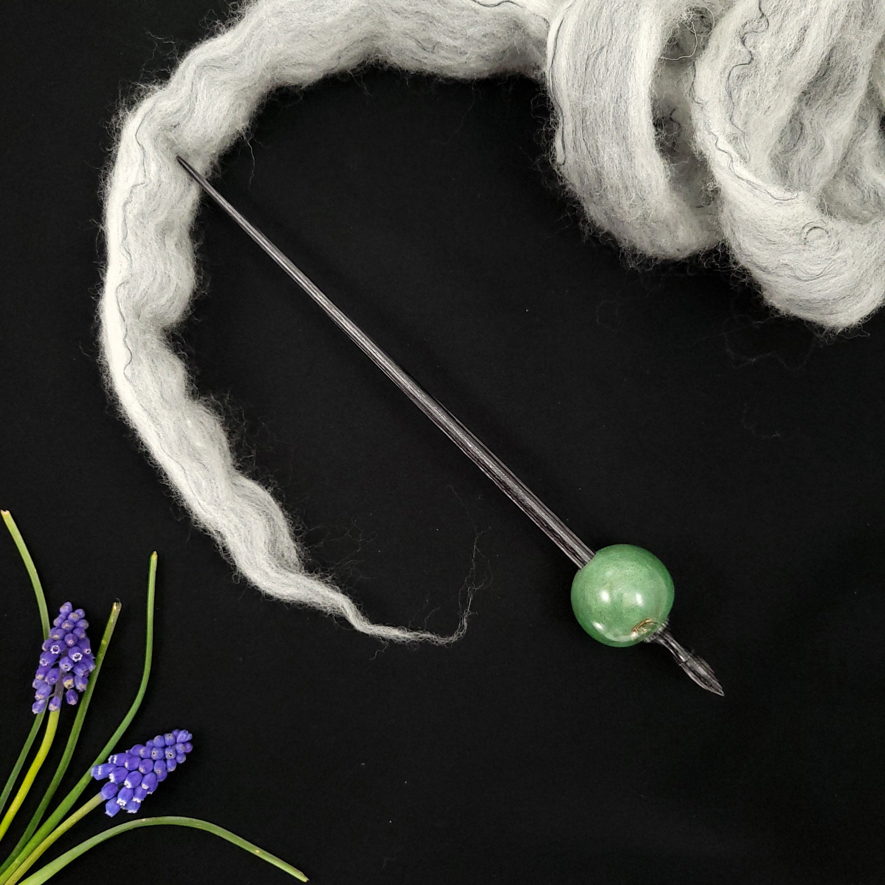 Full Size Spalted Holly Bead Spindle The Spanish Peacock