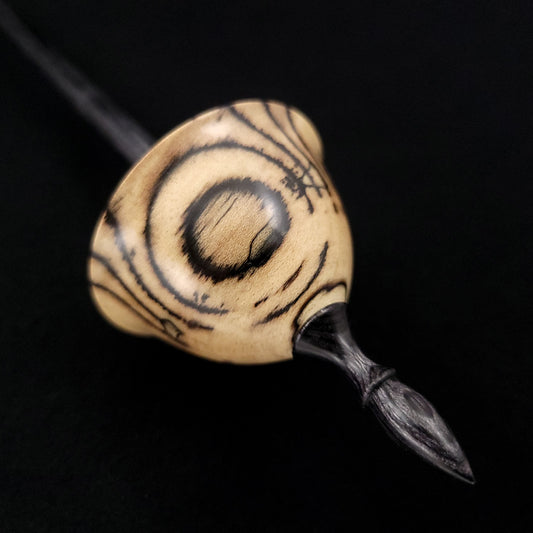 Full Size Spalted Holly Tibetan Spindle