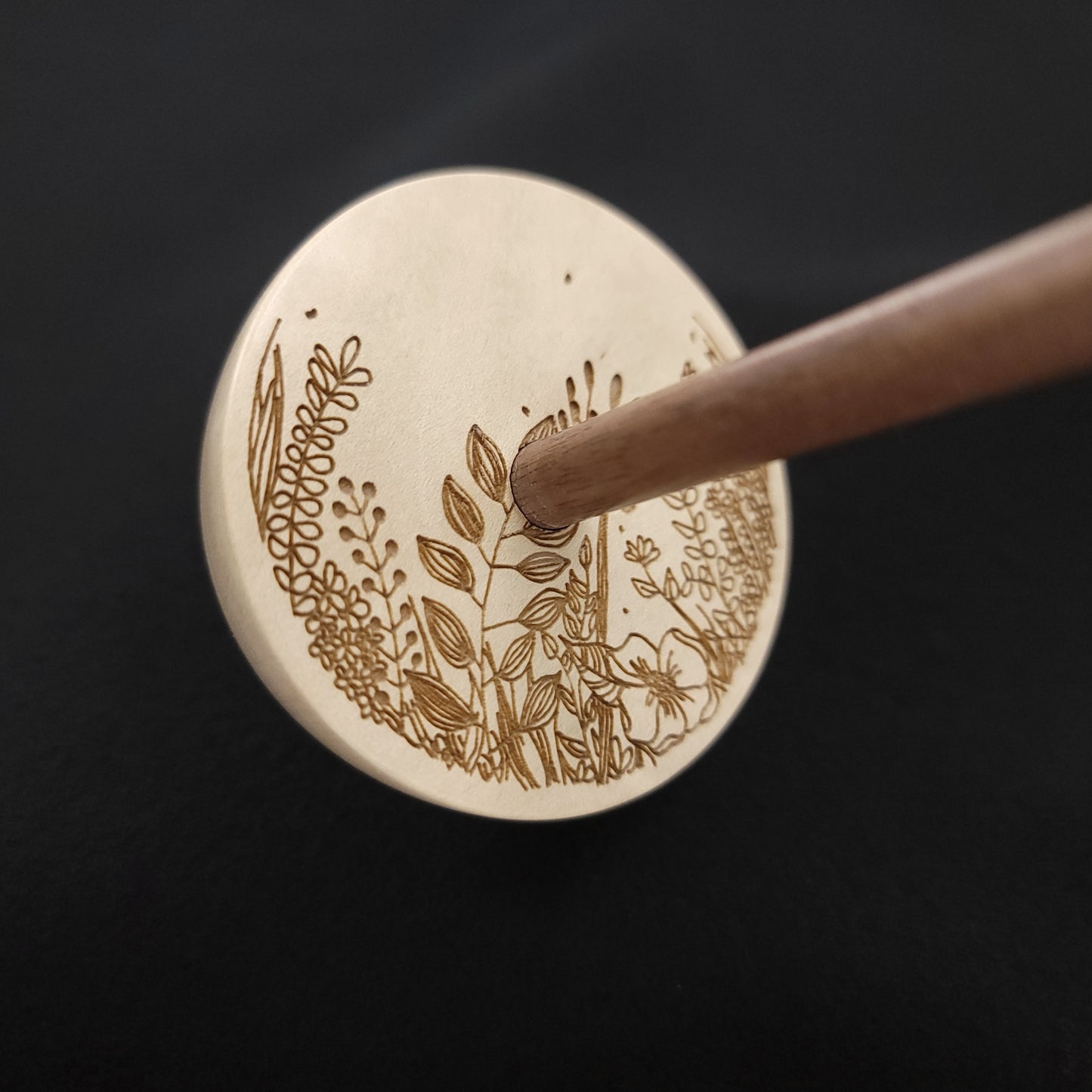 Small Engraved Holly Bottom Whorl **One spindle per customer!