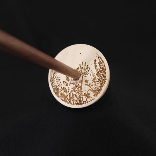 Small Engraved Holly Bottom Whorl **One spindle per customer!