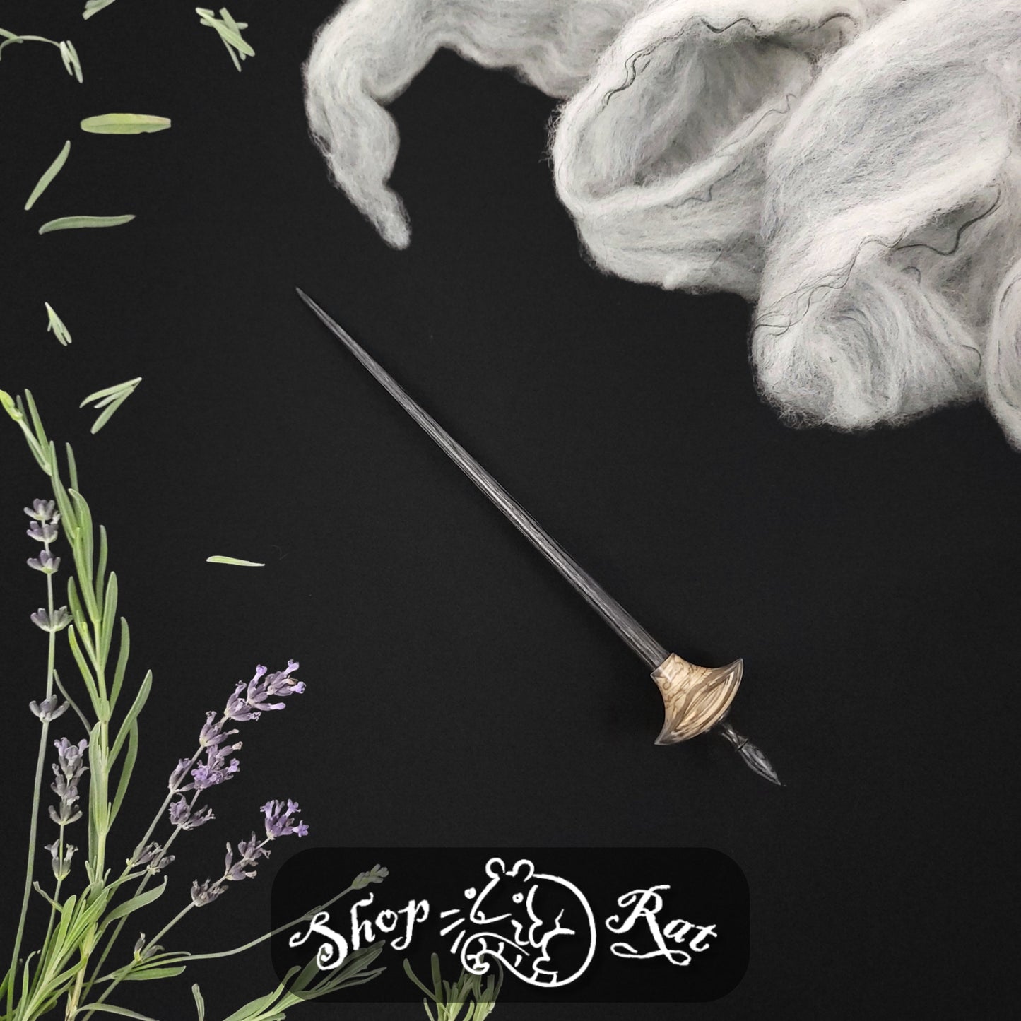 Spalted Tamarind Shop Rat Bead Spindle