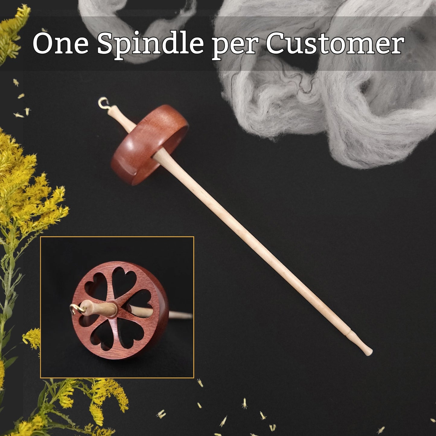 Bloodwood Cut Out Top Whorl **One spindle per customer!