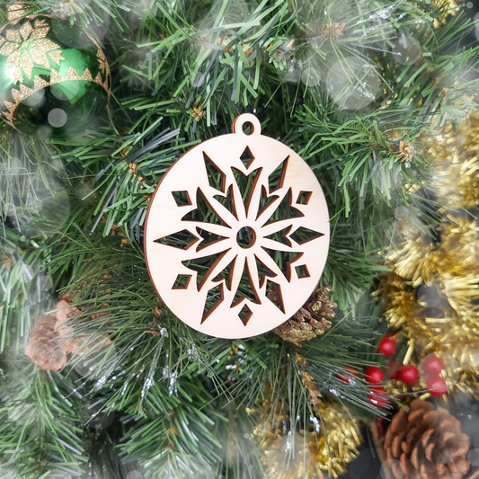 Snowflake Birch Holiday Ornament