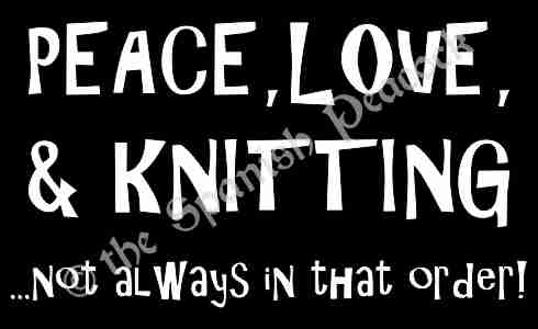 Peace, Love, Knitting Vinyl Decal