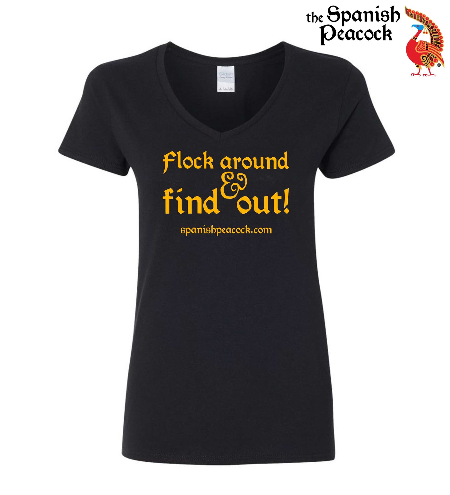 Flock Around Heavy Cotton Ladies' V-Neck Tee