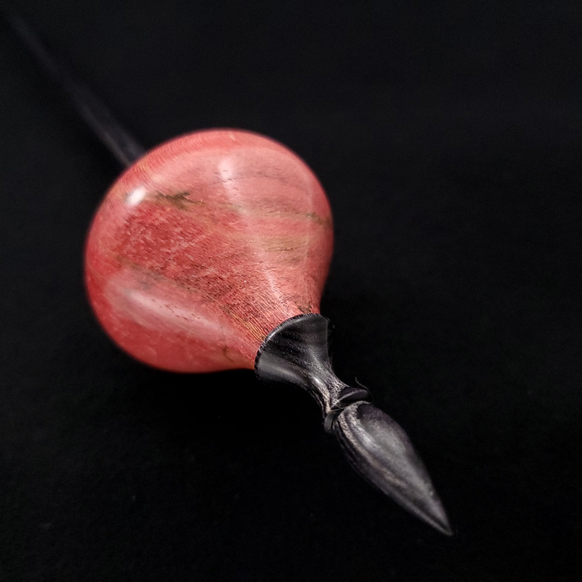 Full Size Spalted Holly Ninja Spindle The Spanish Peacock