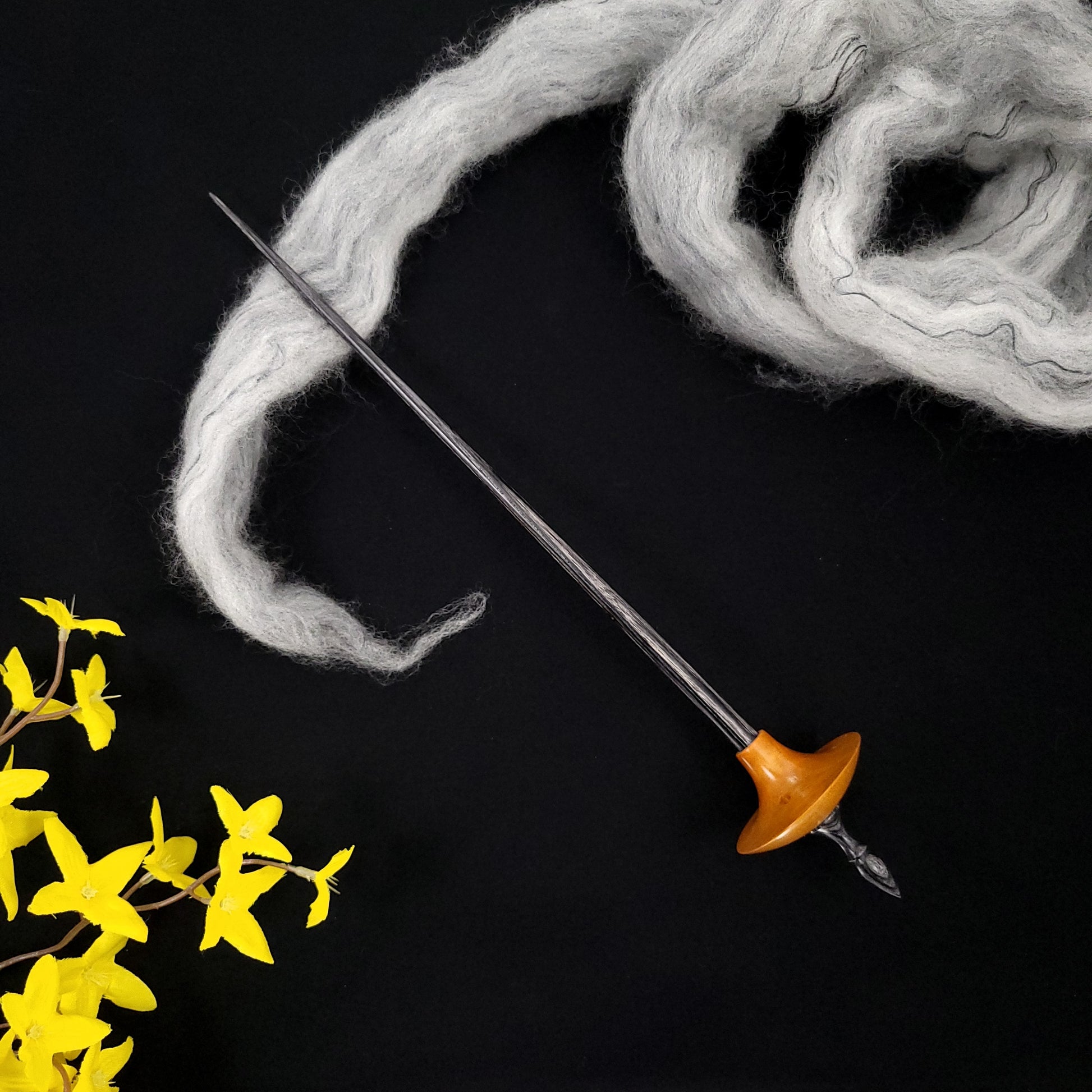 Full Size Spalted Holly Bead Spindle The Spanish Peacock