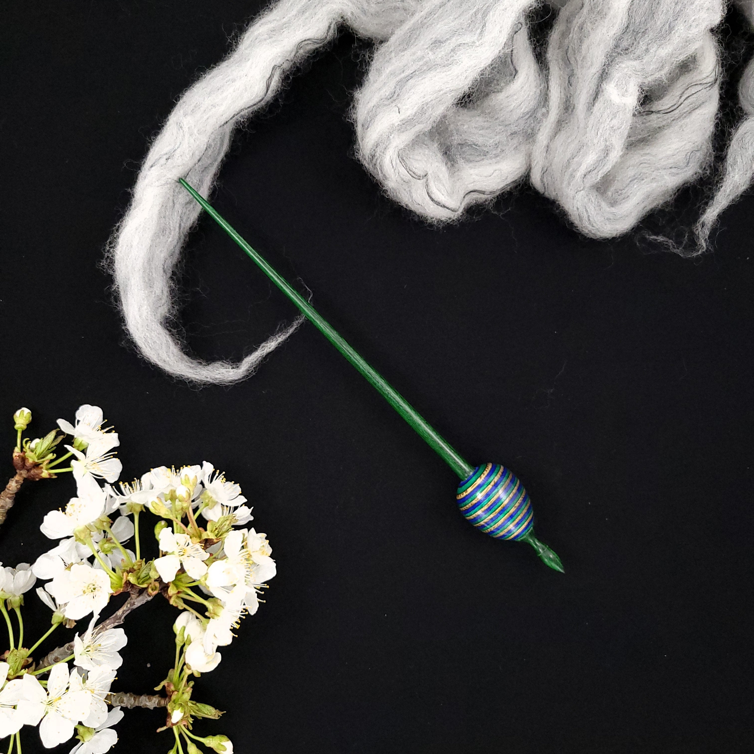 Mid Size Spectraply Birch Bead Spindle The Spanish Peacock