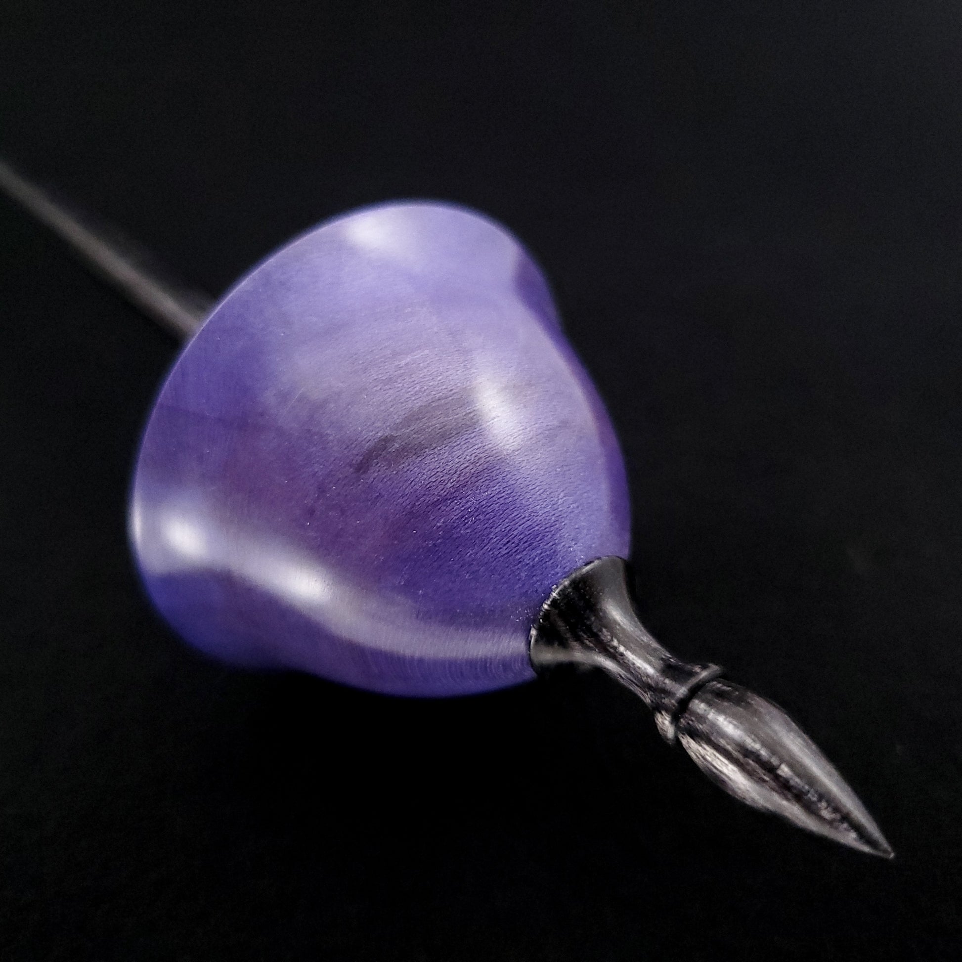 Full Size Spalted Holly Tibetan Spindle The Spanish Peacock