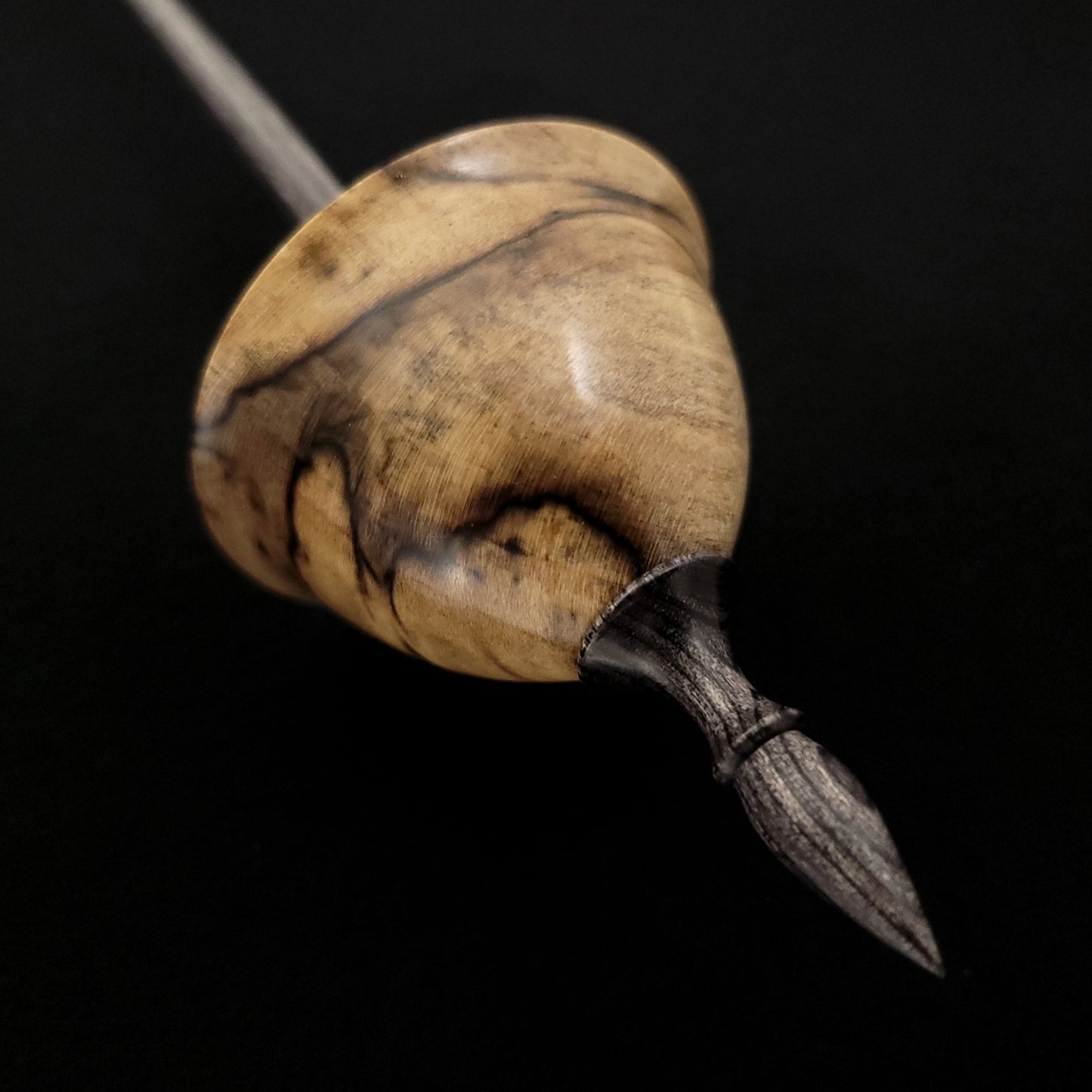 Full Size Spalted Holly Tibetan Spindle