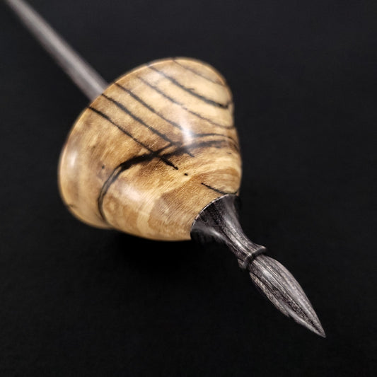 Full Size Spalted Holly Tibetan Spindle