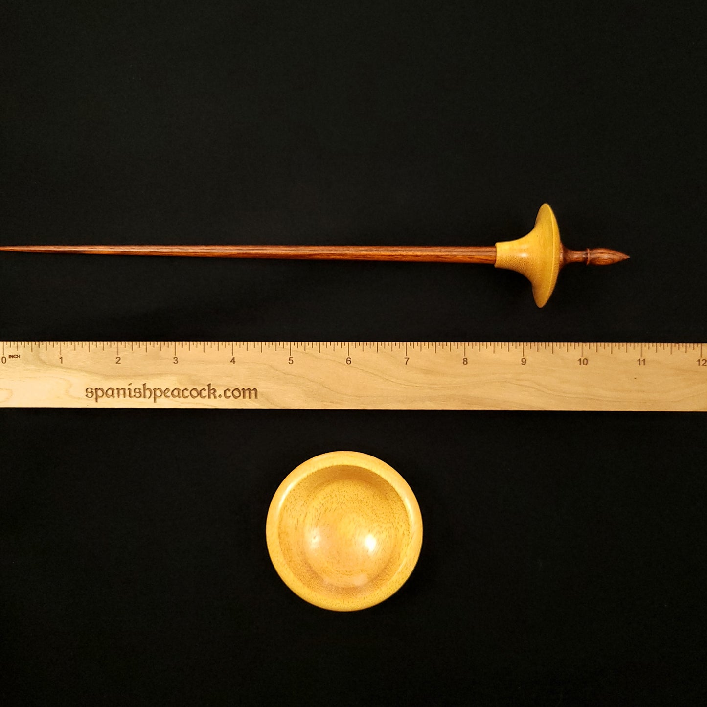 Osage Orange Bead Spindle and Bowl Set