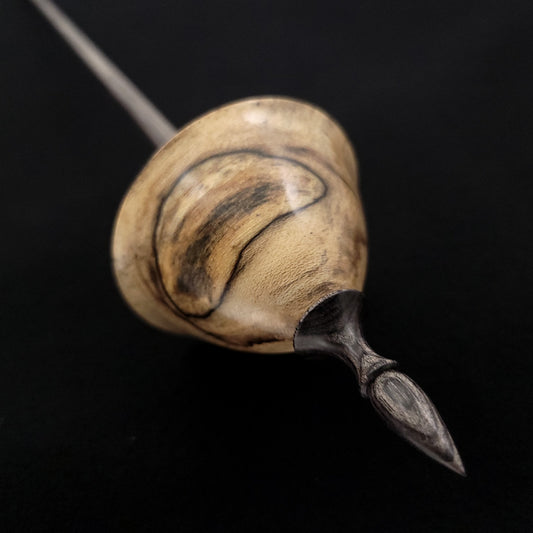 Full Size Spalted Holly Tibetan Spindle