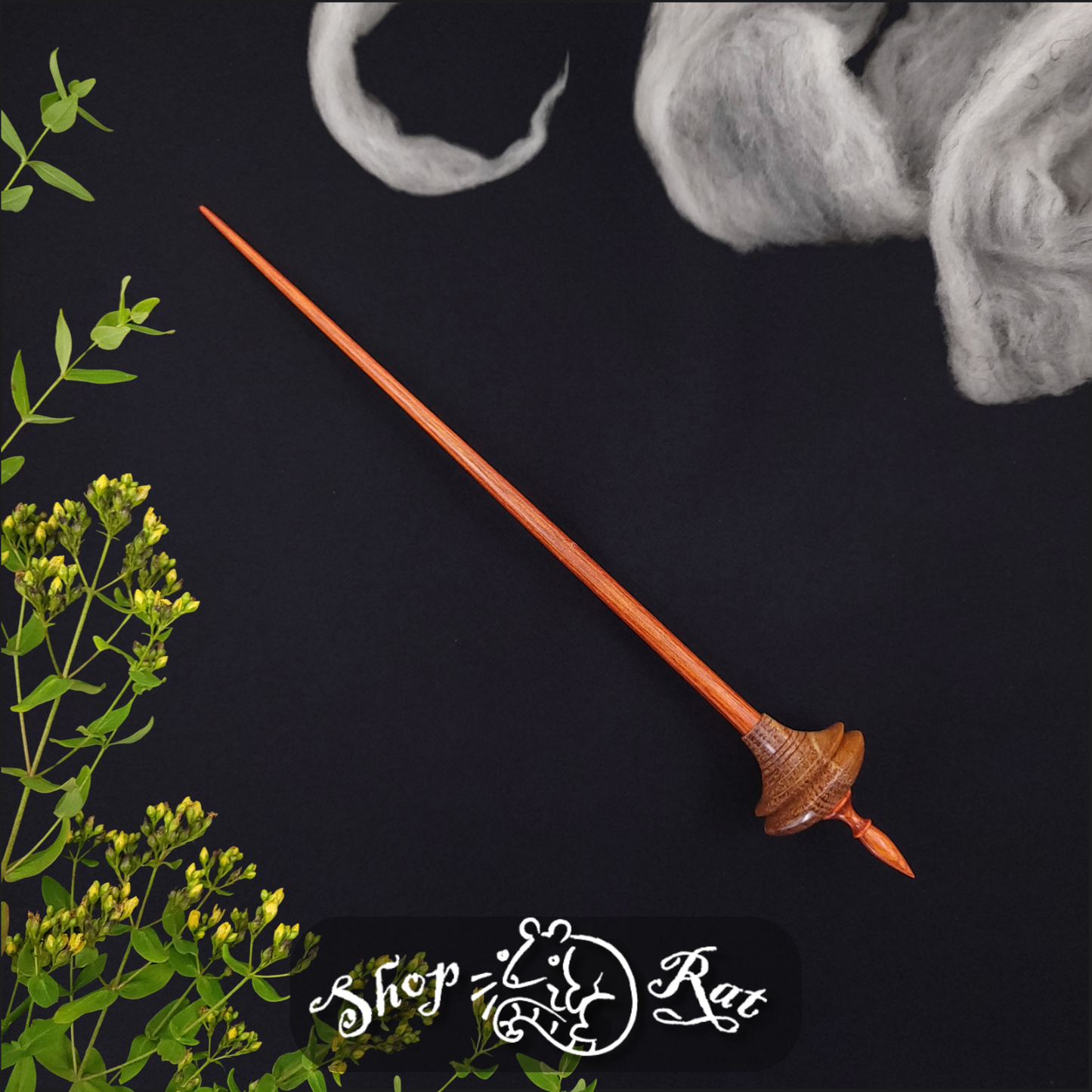 Dyed & Stabilized Curly Oak Shop Rat Bead