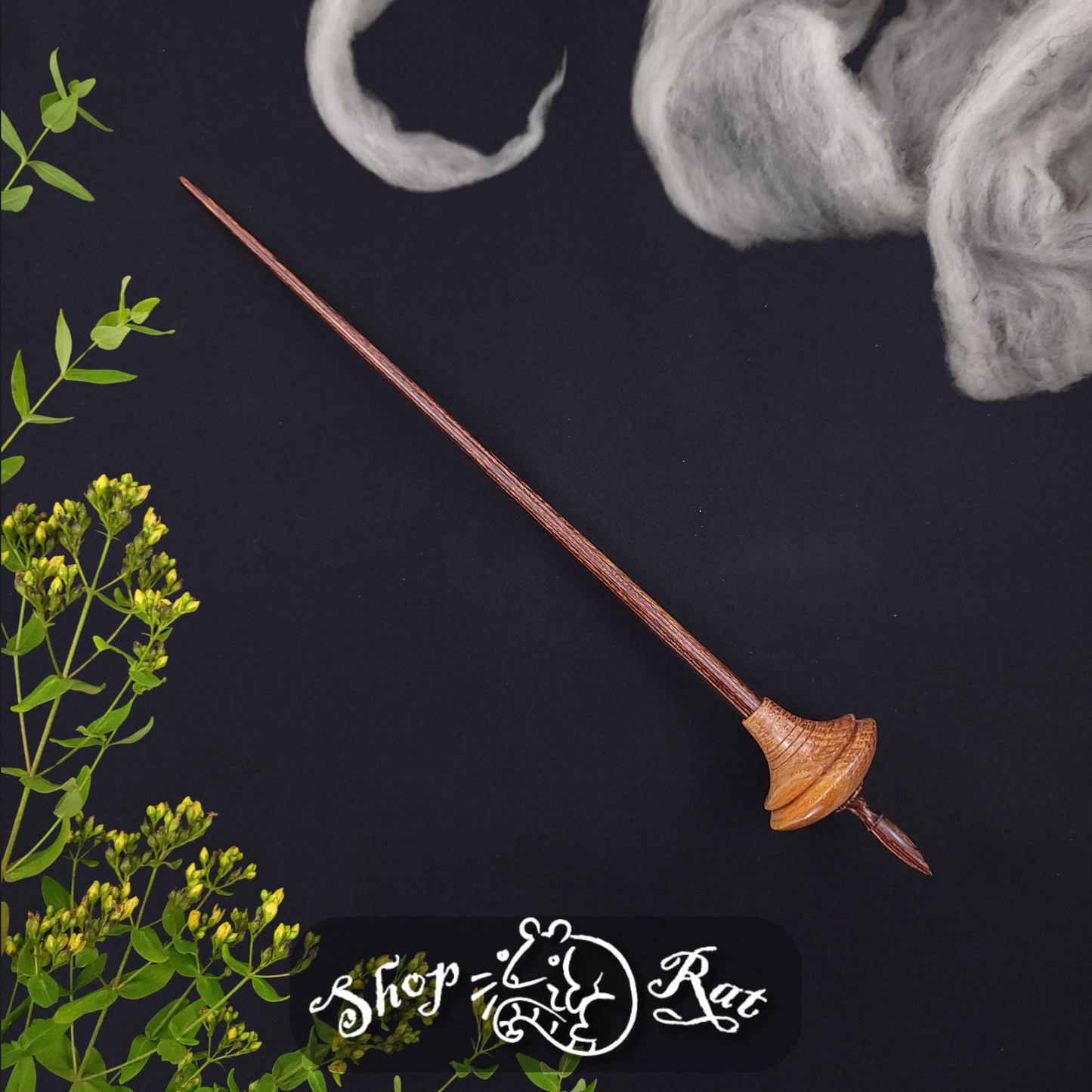 Dyed & Stabilized Curly Oak Shop Rat Bead