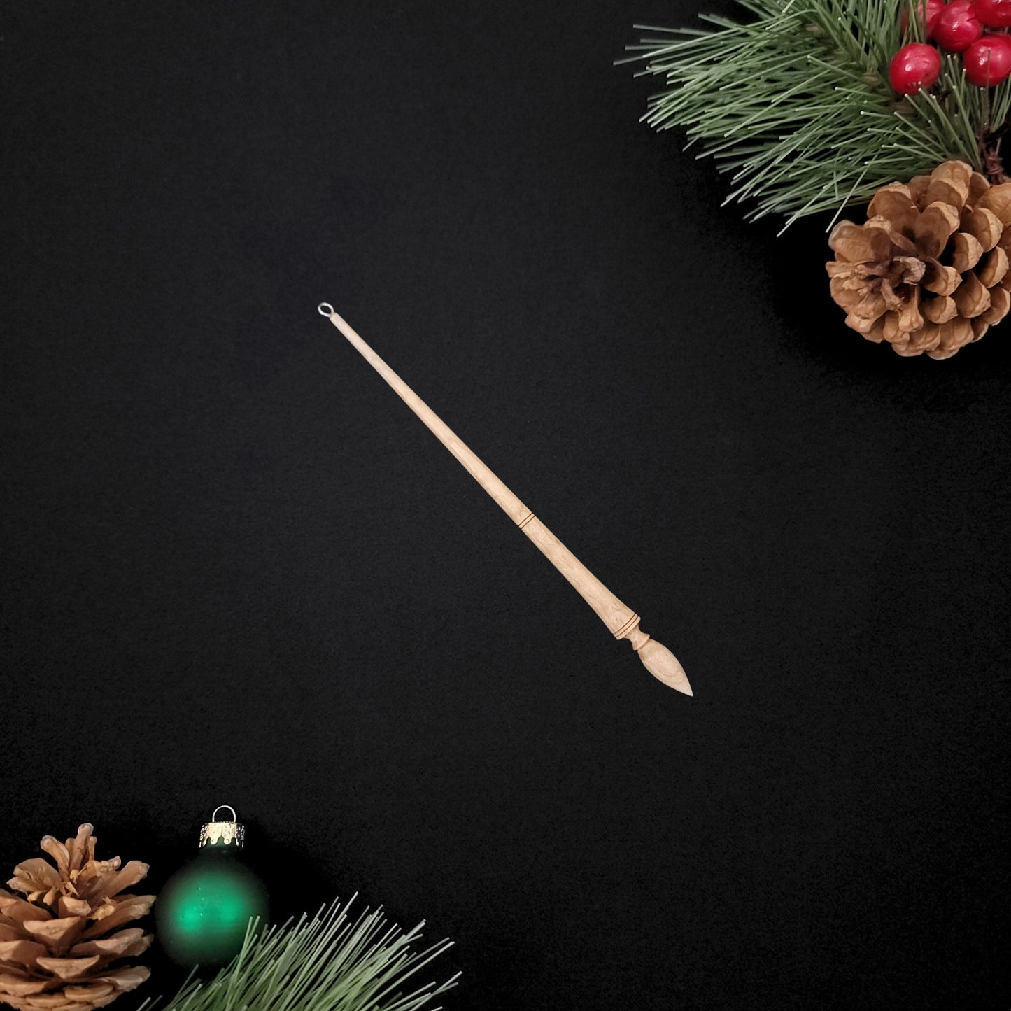 Tiger Maple Russian Lace Spindle Ornament