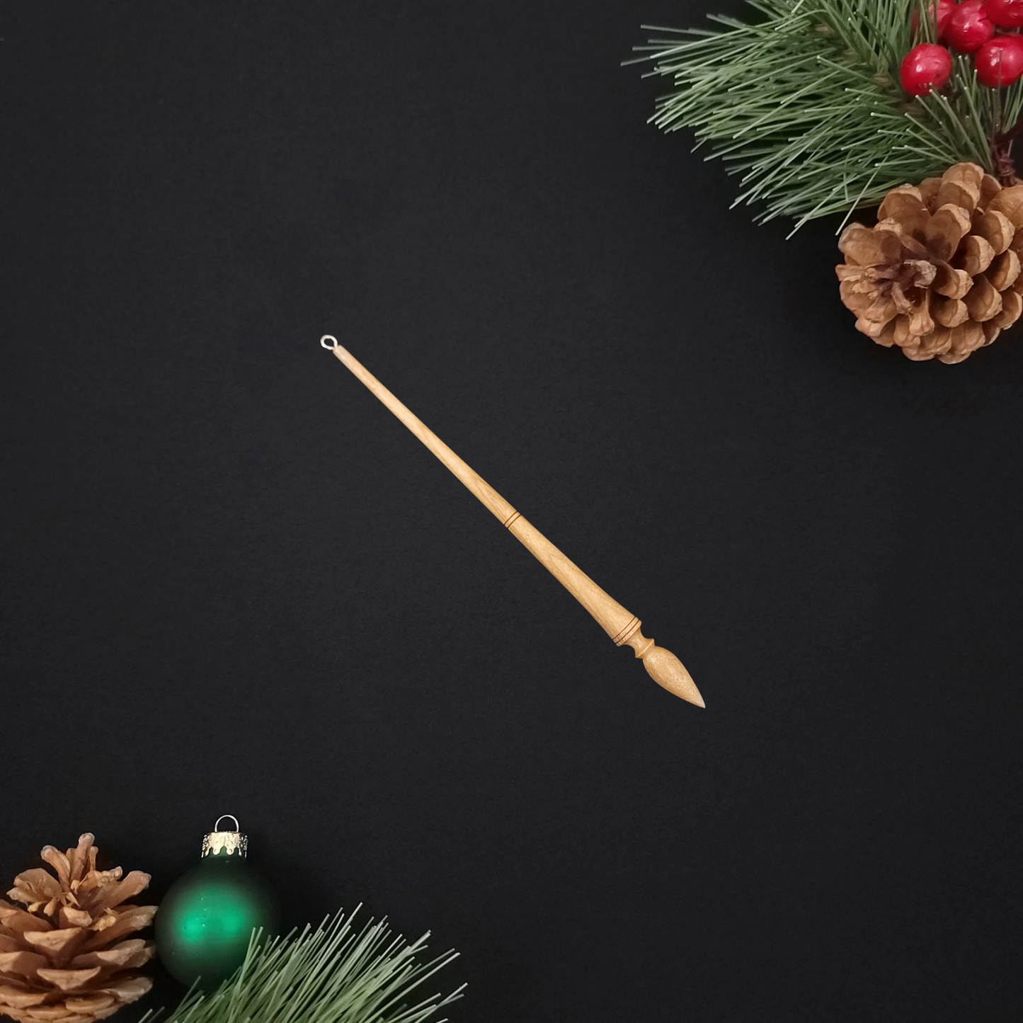 Cherry Russian Lace Spindle Ornament