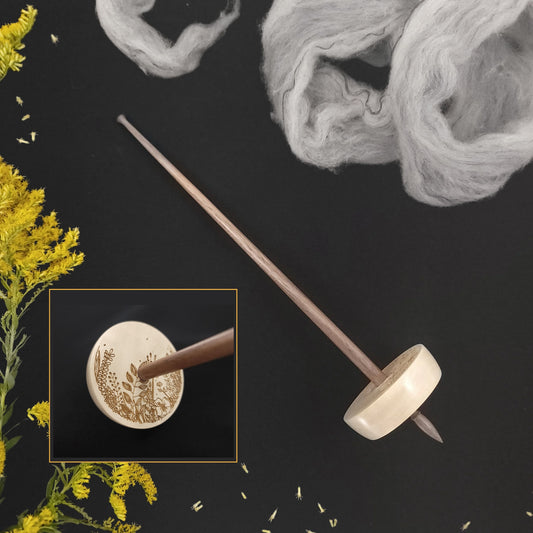 Small Engraved Holly Bottom Whorl **One spindle per customer!