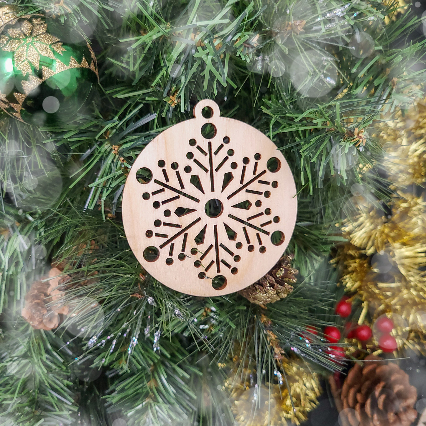 Snowflake Birch Holiday Ornament