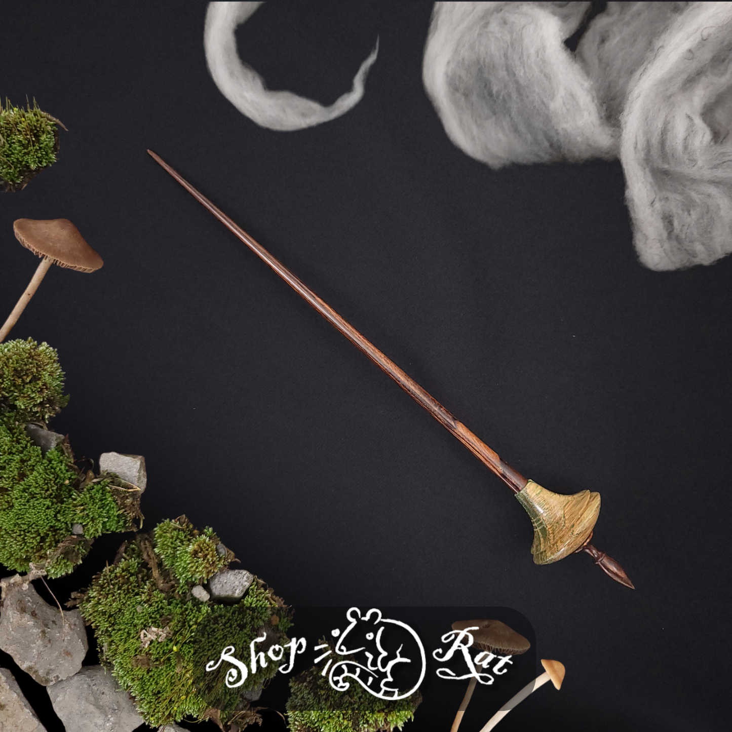 Dyed & Stabilized Curly Oak Shop Rat Bead