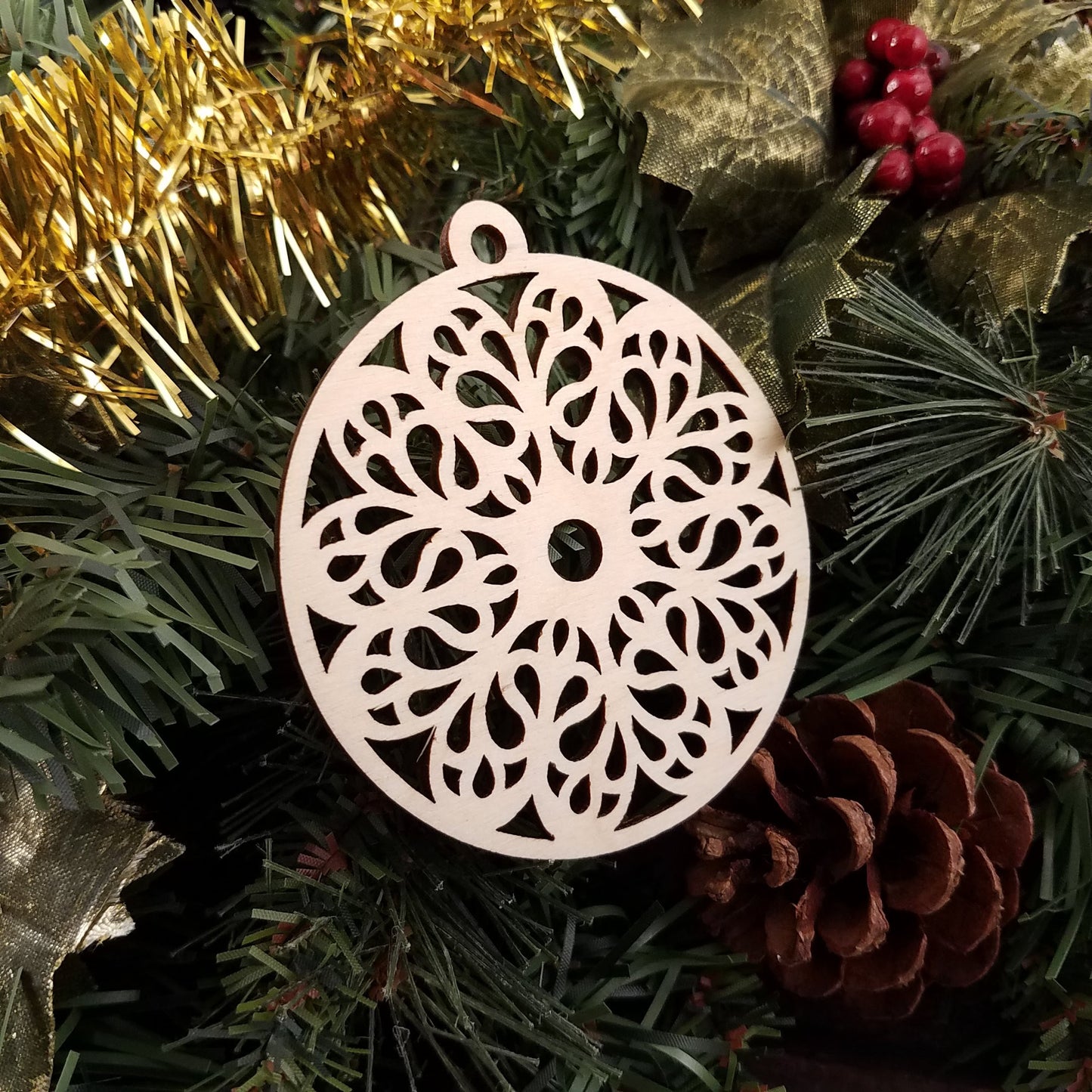 Arabesque Birch Holiday Ornament