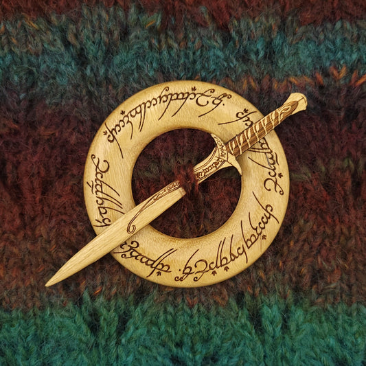Yellowheart Lord of the Rings One Ring Shawl Pin and Ring Set