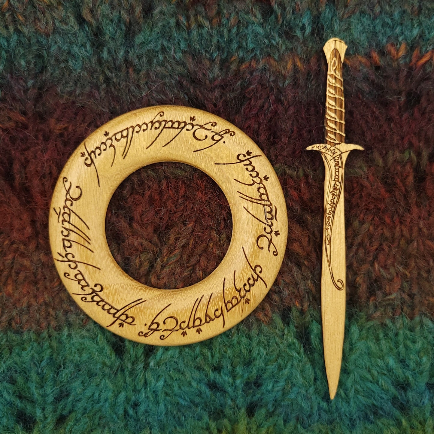 Black Locust Lord of the Rings One Ring Shawl Pin and Ring Set
