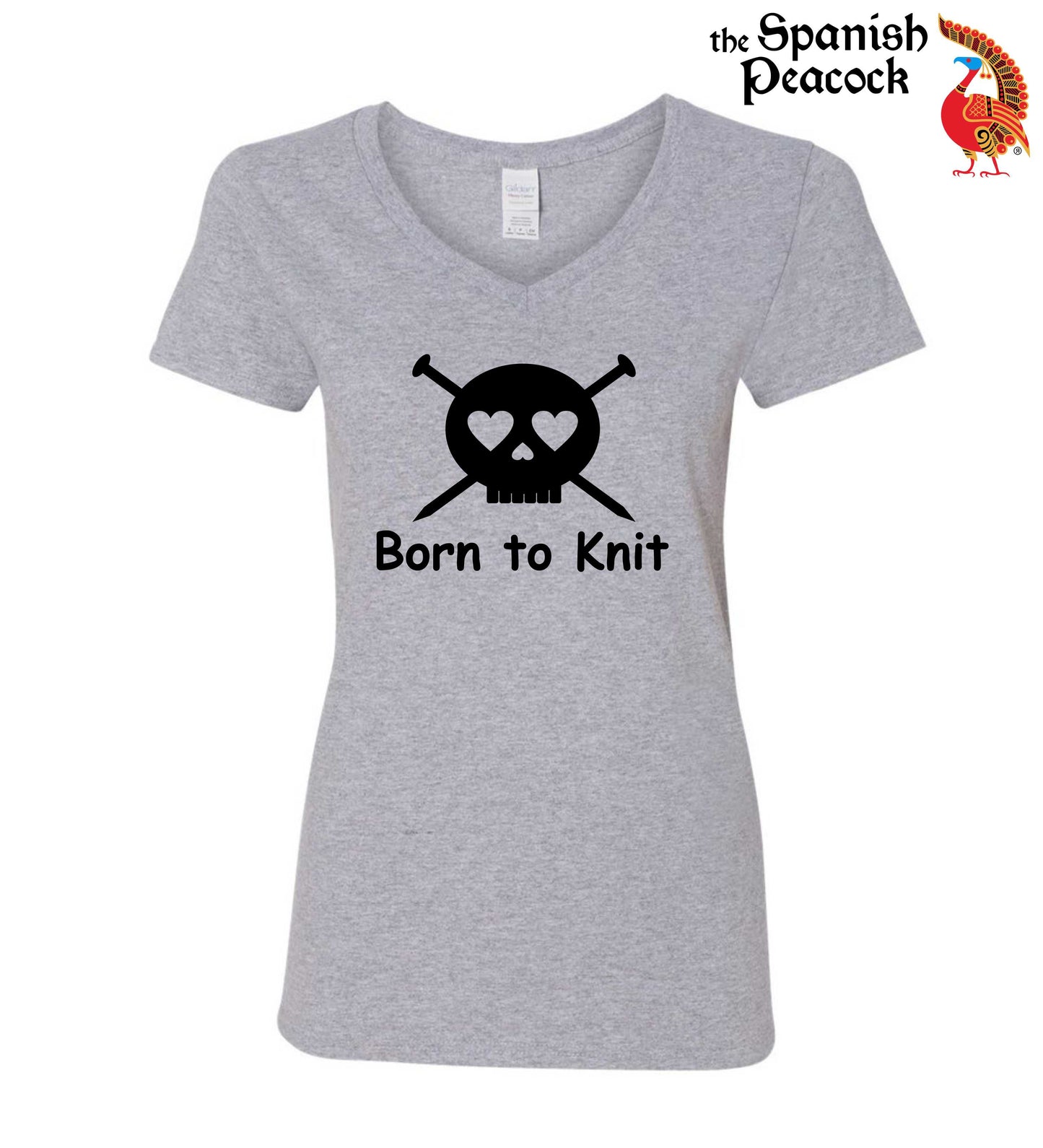 Born to Knit Heavy Cotton Ladies' V-Neck Tee